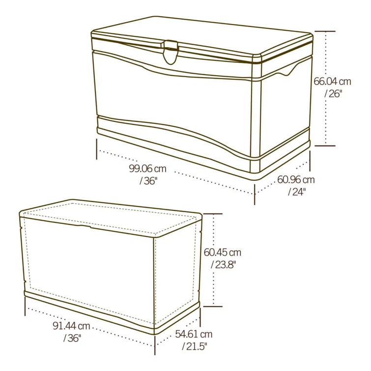 Lifetime 39'' W 80 Gallons Water Resistant Polyethylene Plastic Lockable Deck Box in Desert Sand