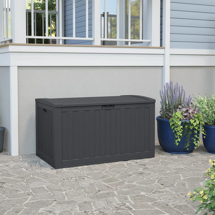 Suncast 134 Gallon Water Resistant Resin Lockable Deck Box