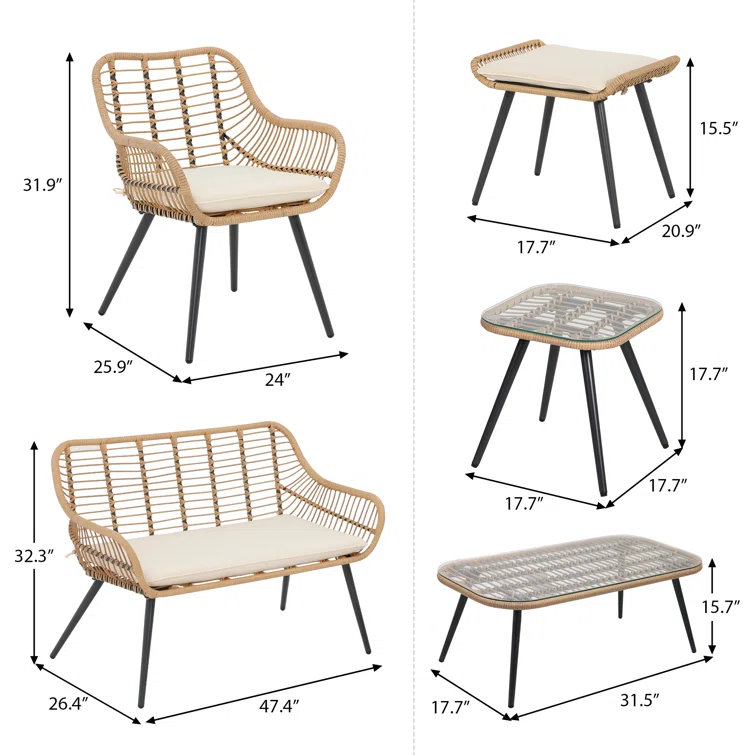 Marrakech 6 - Person Outdoor Seating Group with Cushions
