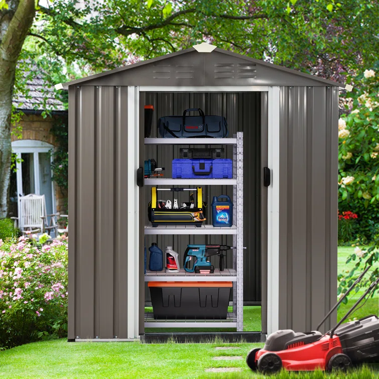 6 ft. W x 4 ft. D Metal Storage Shed