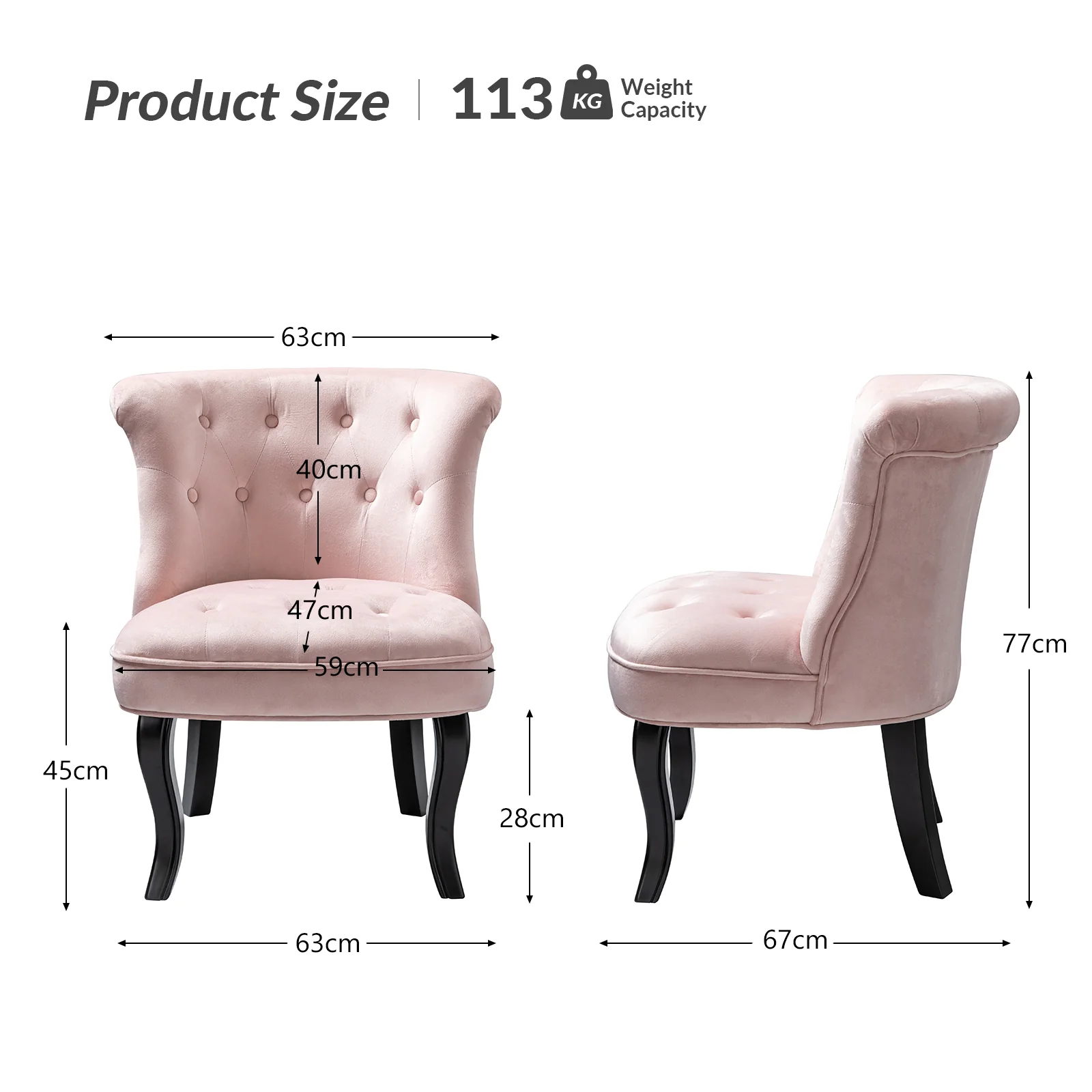 Elegantly Curved Jonnie Tufted Vanity Stool