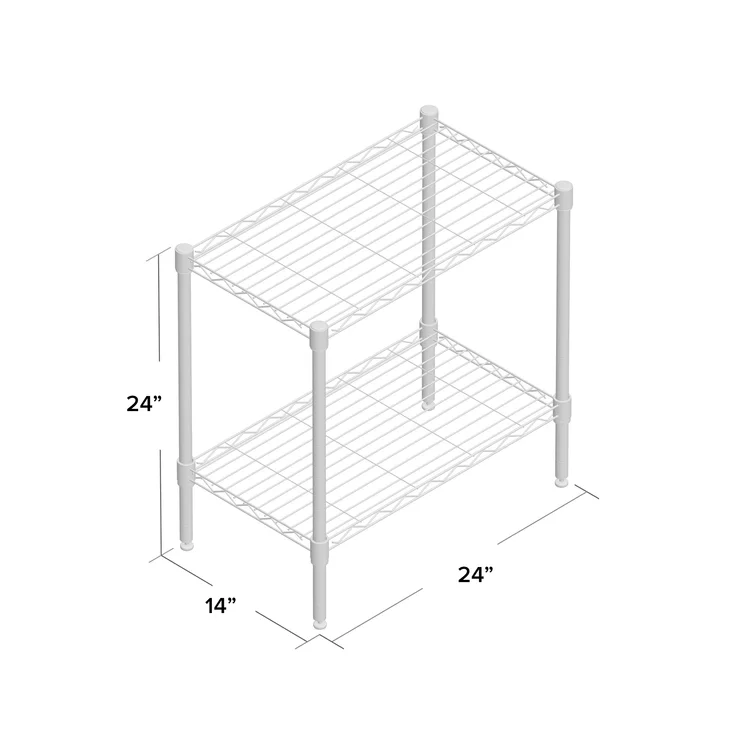Wayfair Basics® Alexandrina 2-Tier Steel Shelving Unit (24" H x 24" W x 14" D)