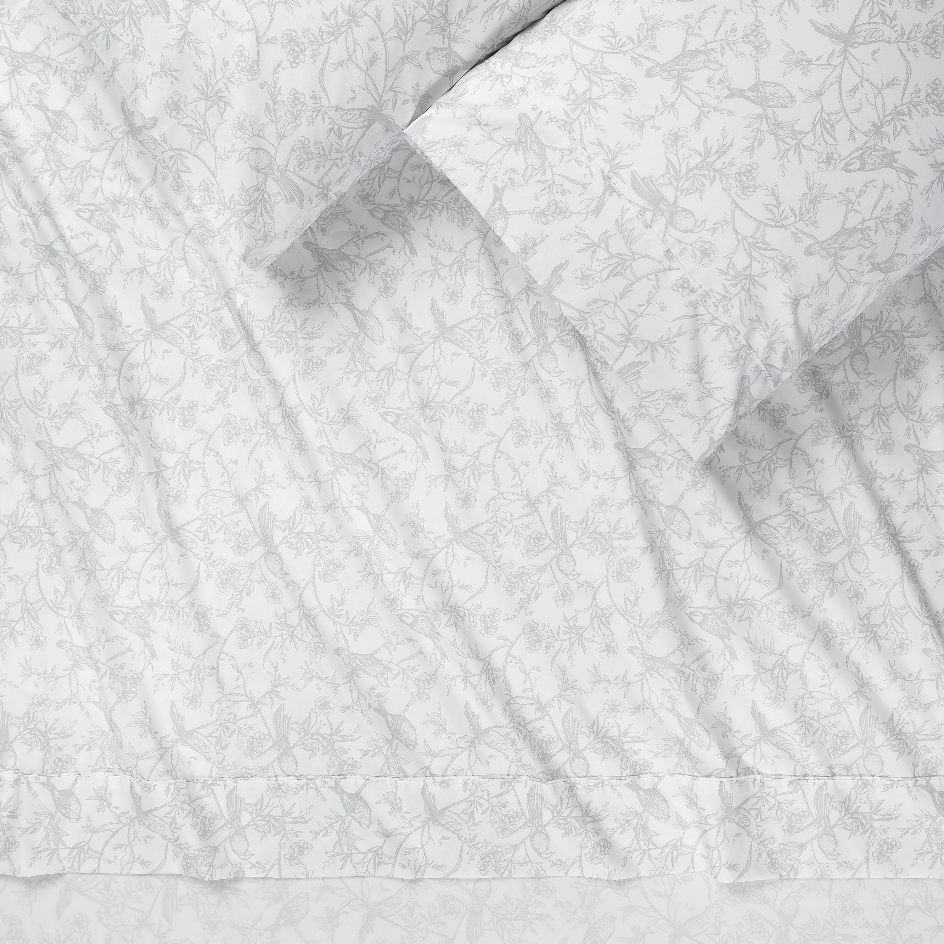 Chanasya Sage Birds Botanical Print Ultra Soft Microfiber Sheet Set