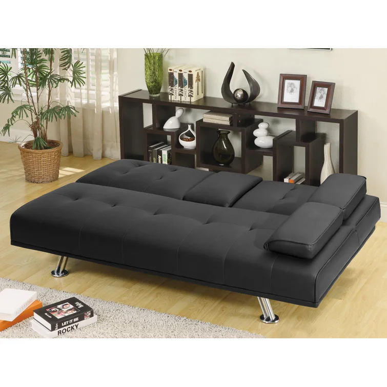 Abbigale 65.8'' Faux Leather Reclining Sleeper Sofa
