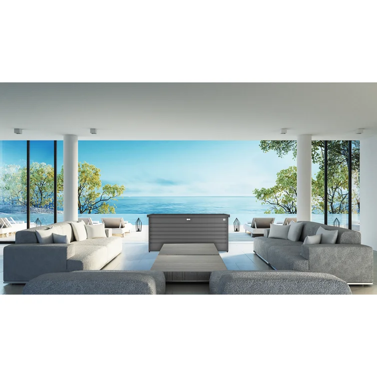 LeisureTime 210 Gallon Water Resistant Metal Deck Box with Lock