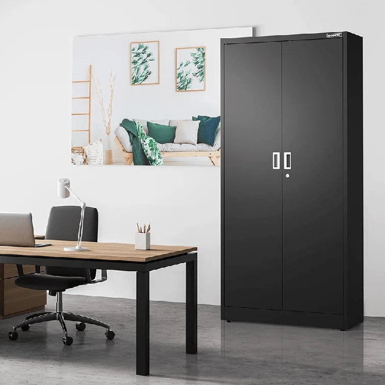 Storage Cabinet, Metal Garage Cabinets with Doors and Shelves, 71"x 31-1/2"x 15-3/4"