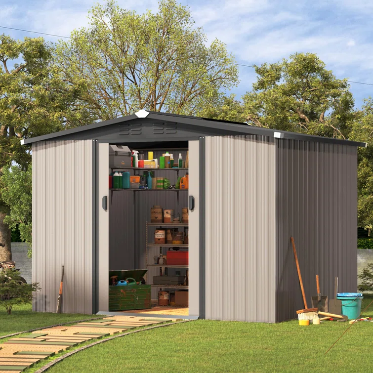 8 Ft. W x 6 Ft. D Metal Storage Shed