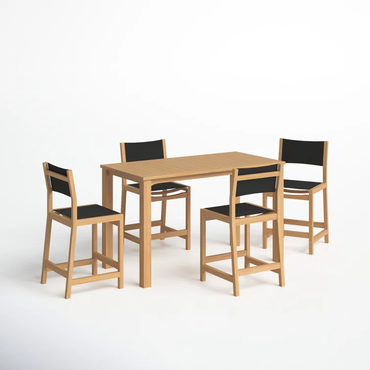 Brookes 4 - Person Rectangular Teak Outdoor Dining Set