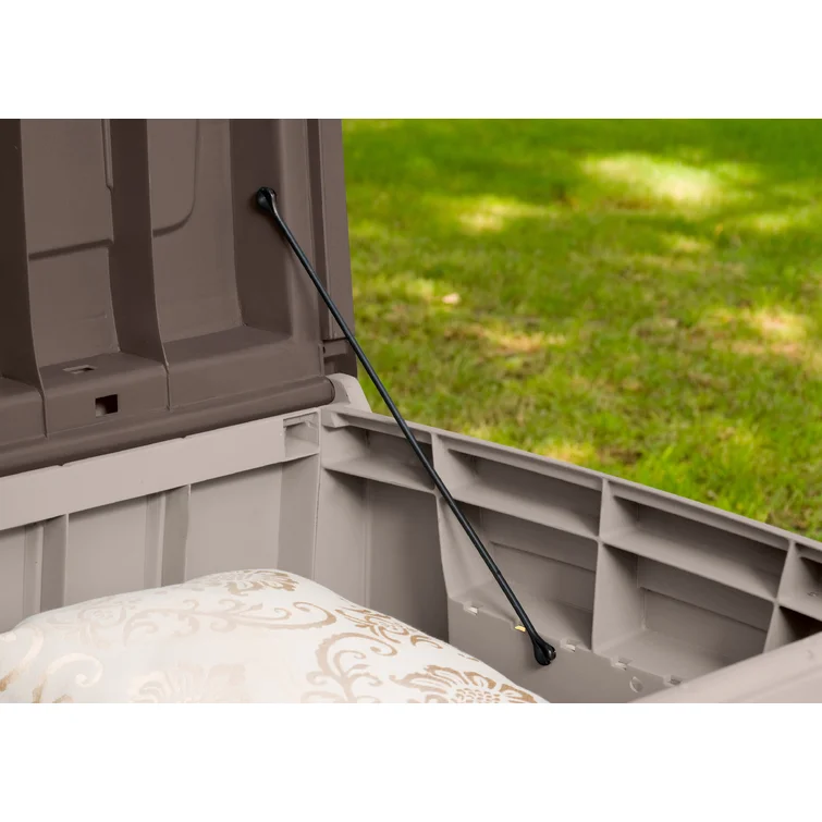 Keter Novel 90 Gallon Durable Resin Outdoor Storage and Organization Deck Box Ideal For Garden Patio Furniture and Supplies