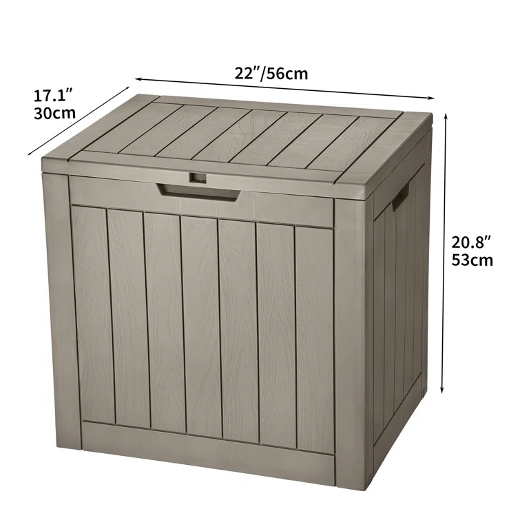 Edrosie Inc 22'' W 32 Gallons Water Resistant Resin Lockable Deck Box