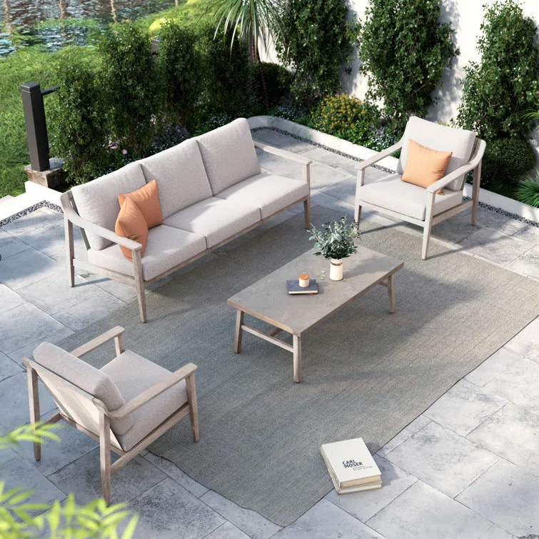Willich Metal 5 - Person Outdoor Seating Group with Olefin Cushions