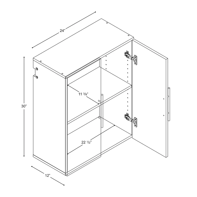 Mariano Single Storage Cabinet ( 30'' H x 24'' W x 12'' D)