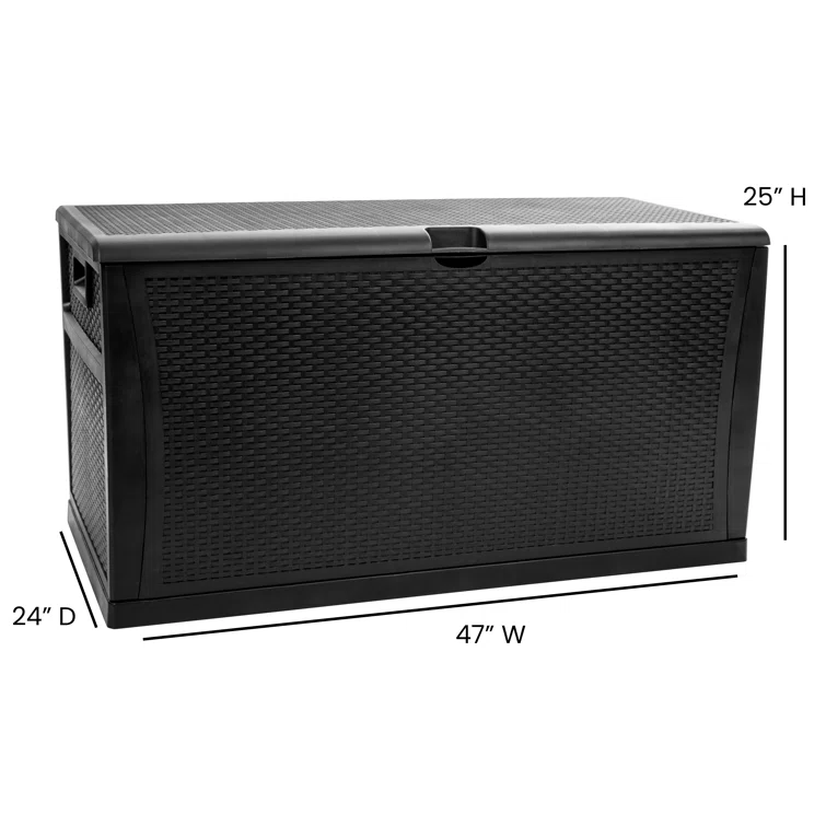 Marlin 120 Gallon Plastic Deck Box for Outdoor Patio Storage & Deck Organization