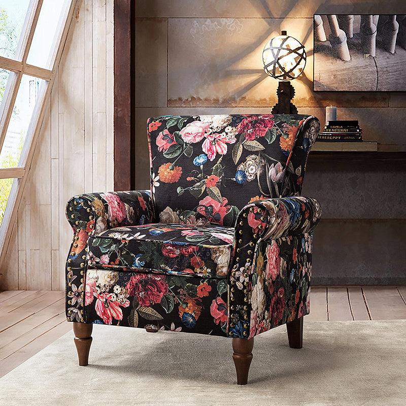 Artemisa Modern Floral Pattern Upholstered Armchair