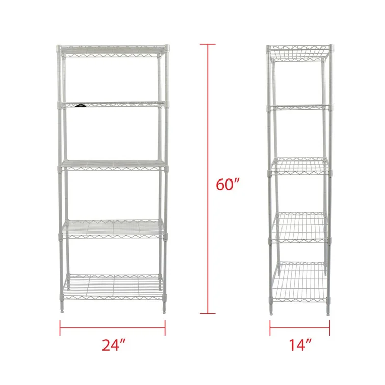 24'' W Metal Height -Adjustable Shelving Unit with Wheels