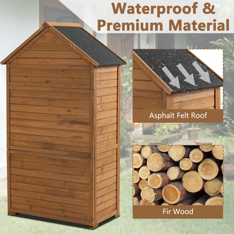 3 ft. W x 2 ft. D Solid Wood Storage Shed