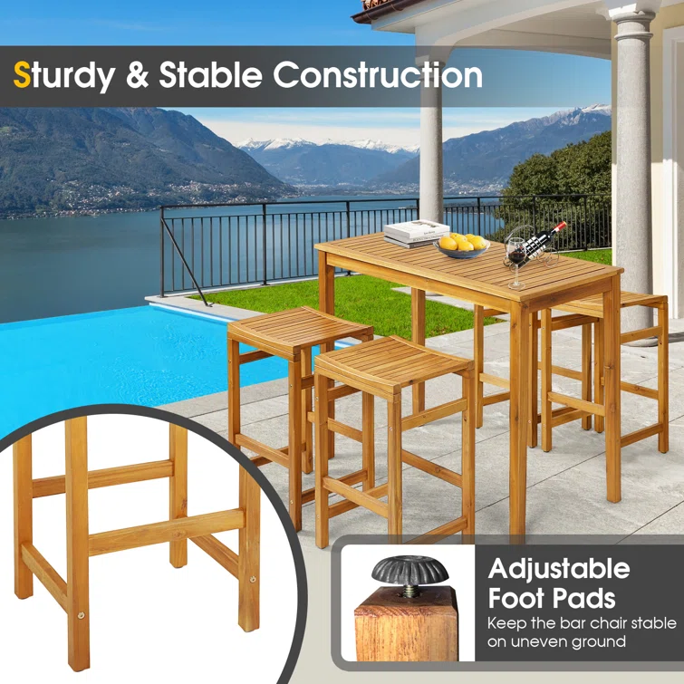 Tonji 4 - Person Rectangular Outdoor Dining Set