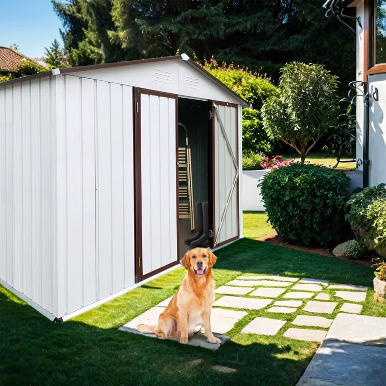 10 ft. W x 8.5 ft. D Metal Storage Shed