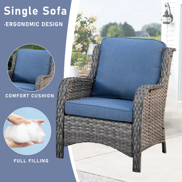 Tommy 5 - Person Outdoor Seating Group with Cushions