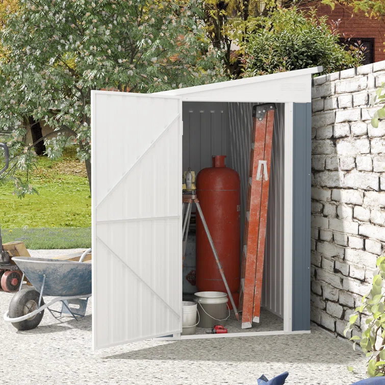 Outsunny 4 ft. W x 8 ft. D Metal Lean-To Tool Shed