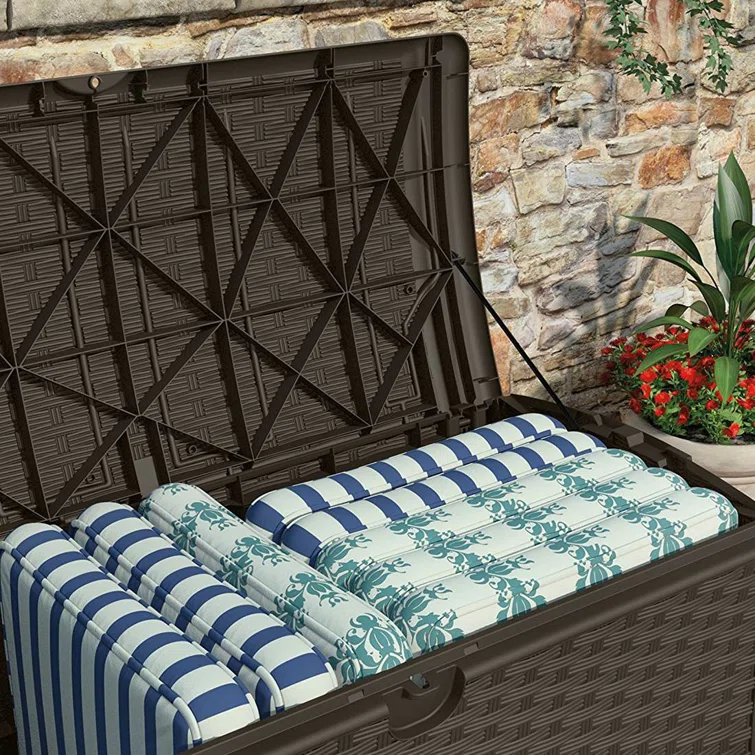 Suncast 48'' W 72 Gallons Water Resistant Plastic Deck Box in Brown