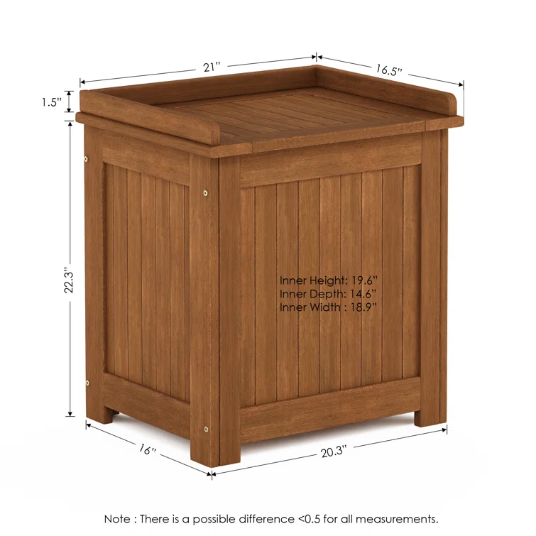 Loon Peak® Ermont 20.3'' W 1 Gallons Water Resistant Solid Wood Deck Box in Natural