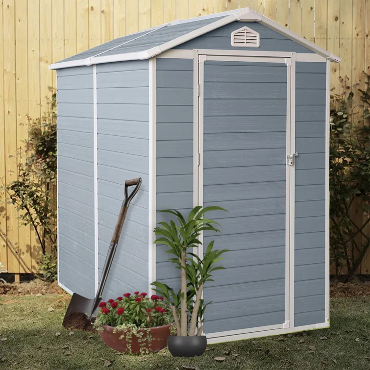 4.03 ft. W 6 ft. D Plastic Lean-To Storage Shed