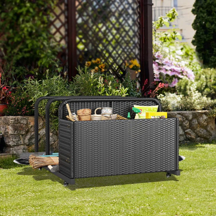 YITA Poolside Wicker Deck Box