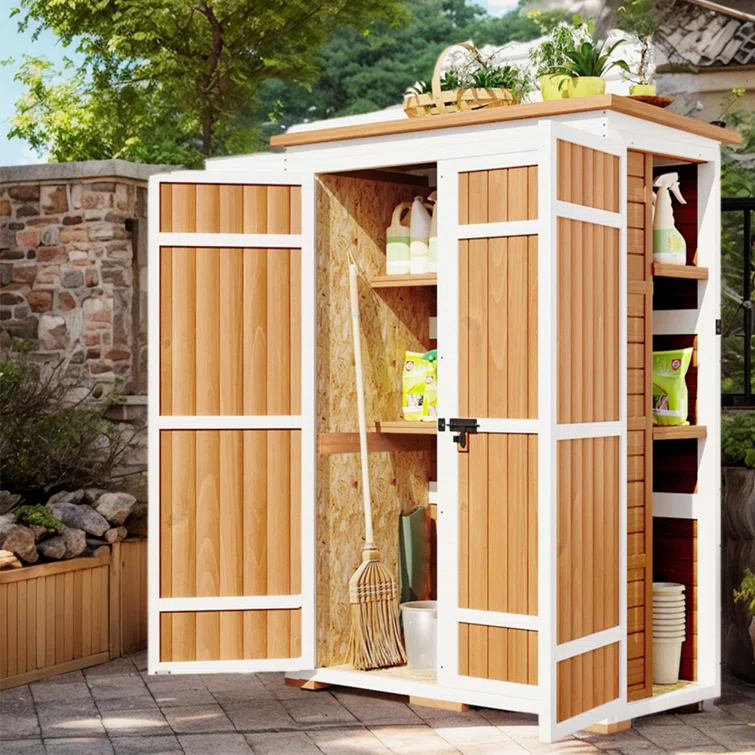 4 ft. W x 2 ft. D Solid Wood Vertical Storage Shed