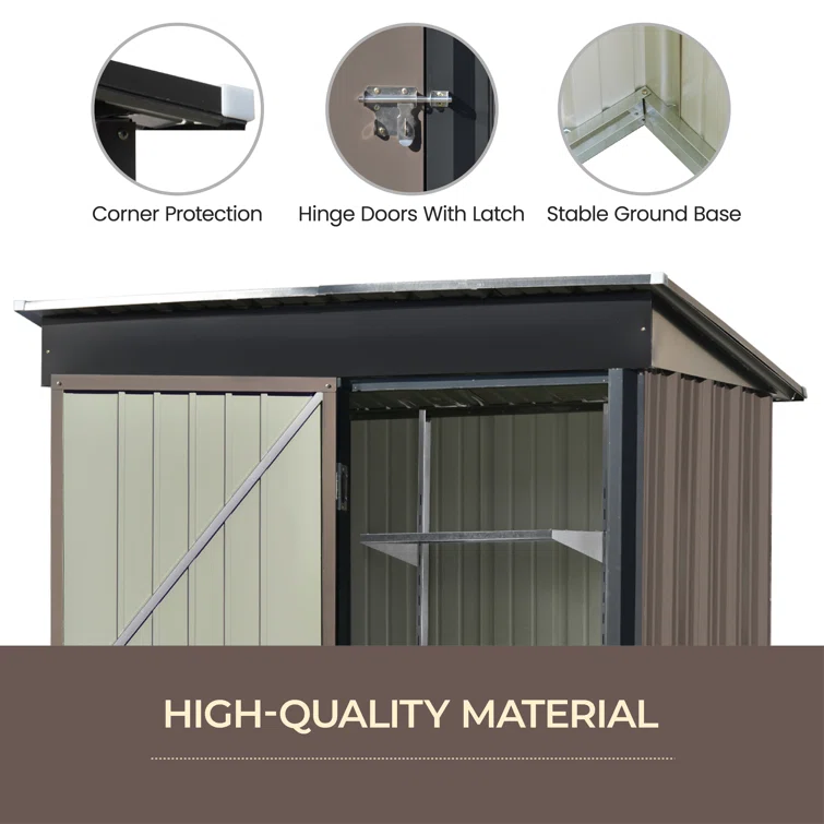 5 ft. W x 3 ft. D Metal Horizontal Garage Shed