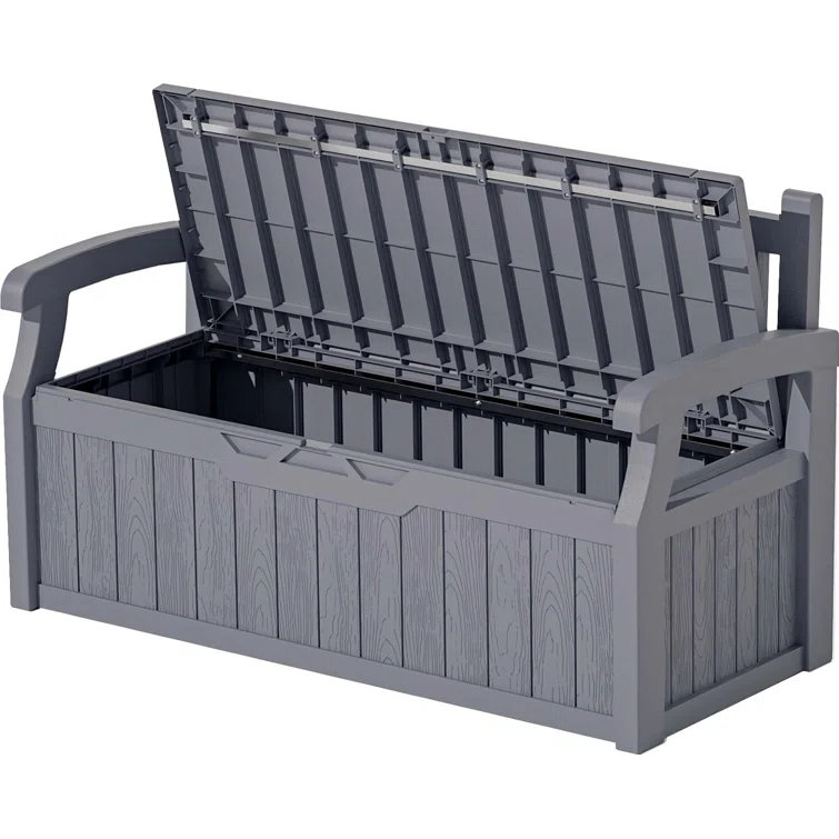 Patiowell 70 Gallons Storage Bench Durable Resin Outdoor Storage Deck Box For Furniture and Supplies