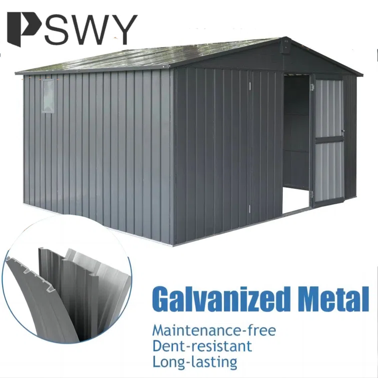 11 ft. W x 12 ft. 5 in. D Metal Storage Shed