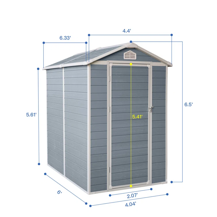 4.03 ft. W 6 ft. D Plastic Lean-To Storage Shed