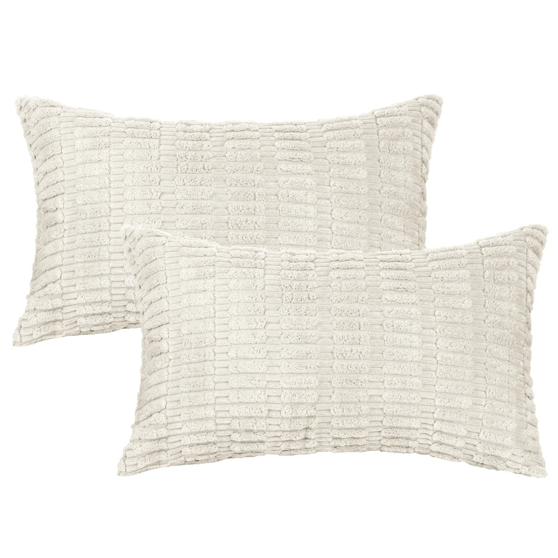 Pack of 2 Corduroy Decorative Solid Throw Pillow Covers Modern for Sofa Home Bedroom
