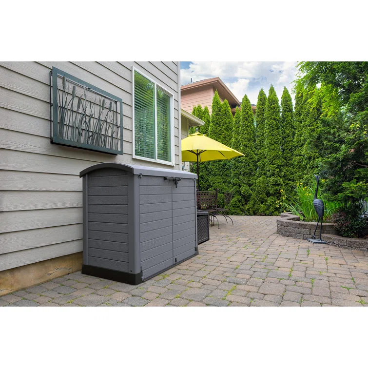 Arc Lid Rattan Horizontal Garbage Shed