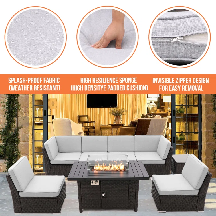 OND3CF8 6 - Person Outdoor Seating Group with Cushions