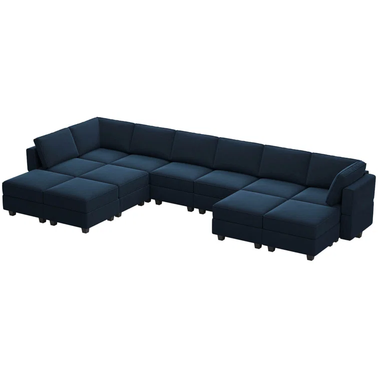 Wylodene 84.7 '' Wide Genuine Velvet Reversible Modular Corner Sectional