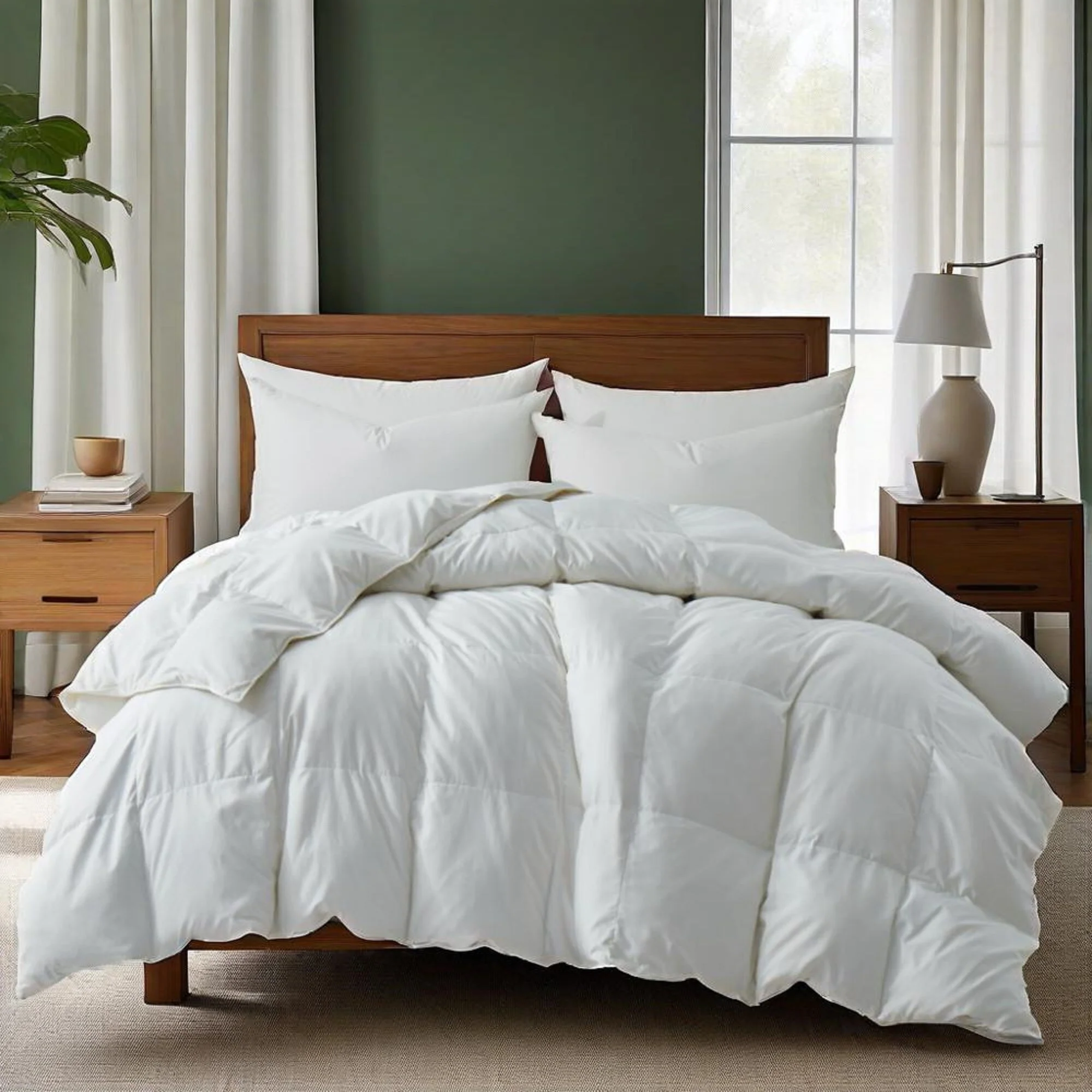 All-season Medium Warmth White Goose Feather Down Fiber Duvet Comforter Insert