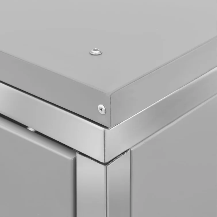 VidaXL Garbage Can Storage Wheelie Bin Trash Can Enclosure Stainless Steel