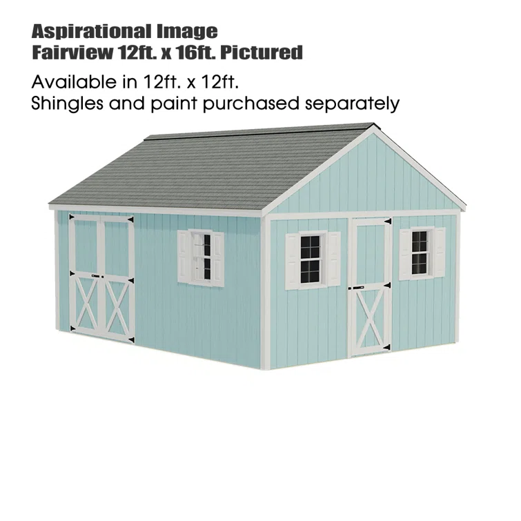 Fairview 12 ft. W x 12 ft. D Solid Wood Storage Shed