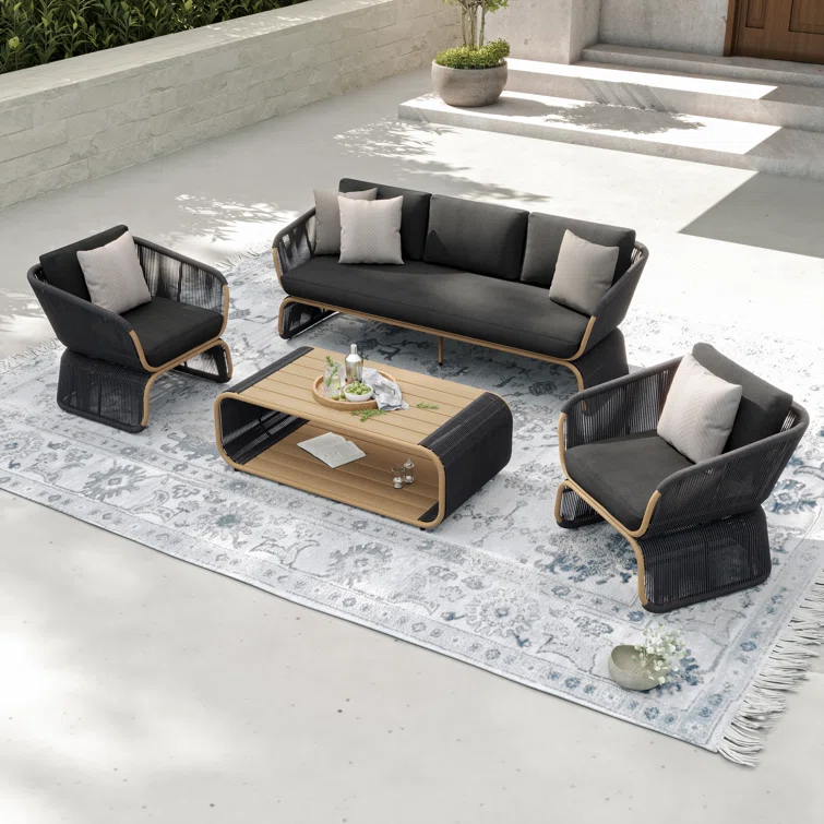 Harper 5 - Person Outdoor Seating Group with Sunbrella Cushions