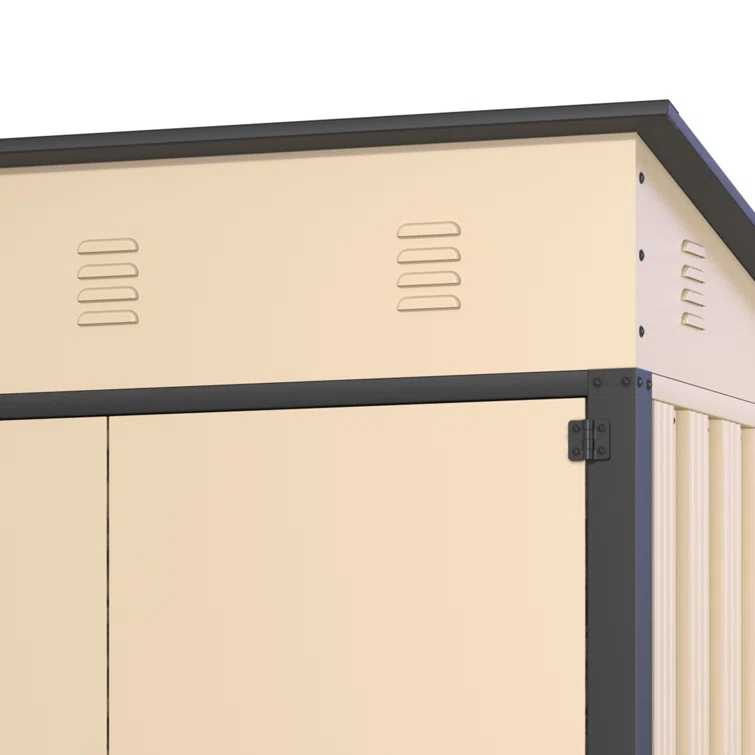 4*3*6 ft Metal Outdoor Storage Shed with Lockable Doors for Home/Backyard/Garden/Lawn Tools