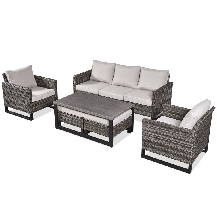 Nazime 5 - Person Outdoor Seating Group with Cushions