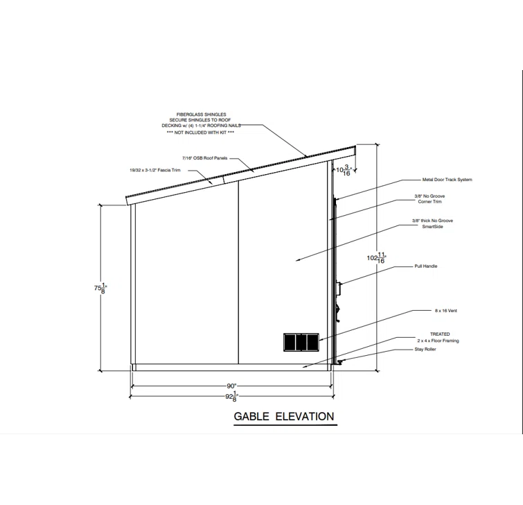 Palisade 12 ft. W x 8 ft. D Wood Storage Shed