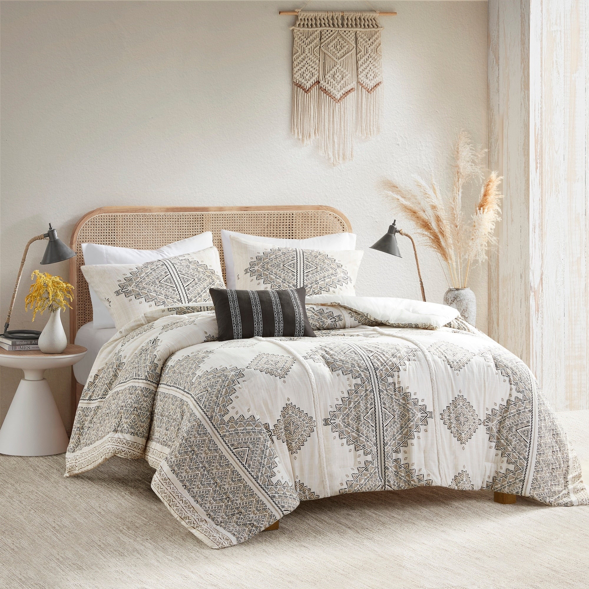 Madison Park Alba 4 Piece Printed Comforter Set with Throw Pillow