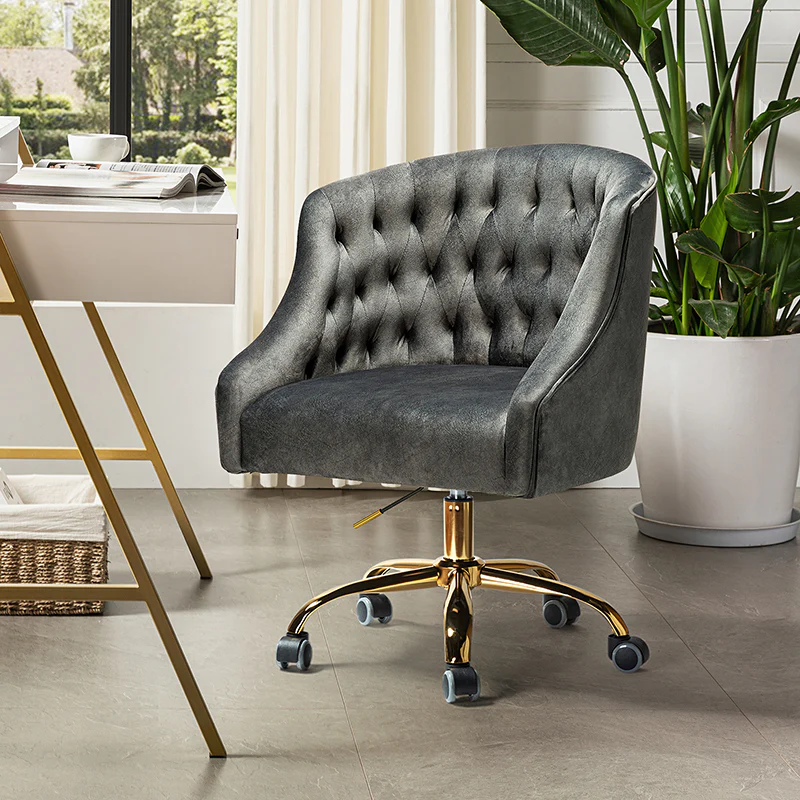 Penelope Velvet Tufted Office Chair