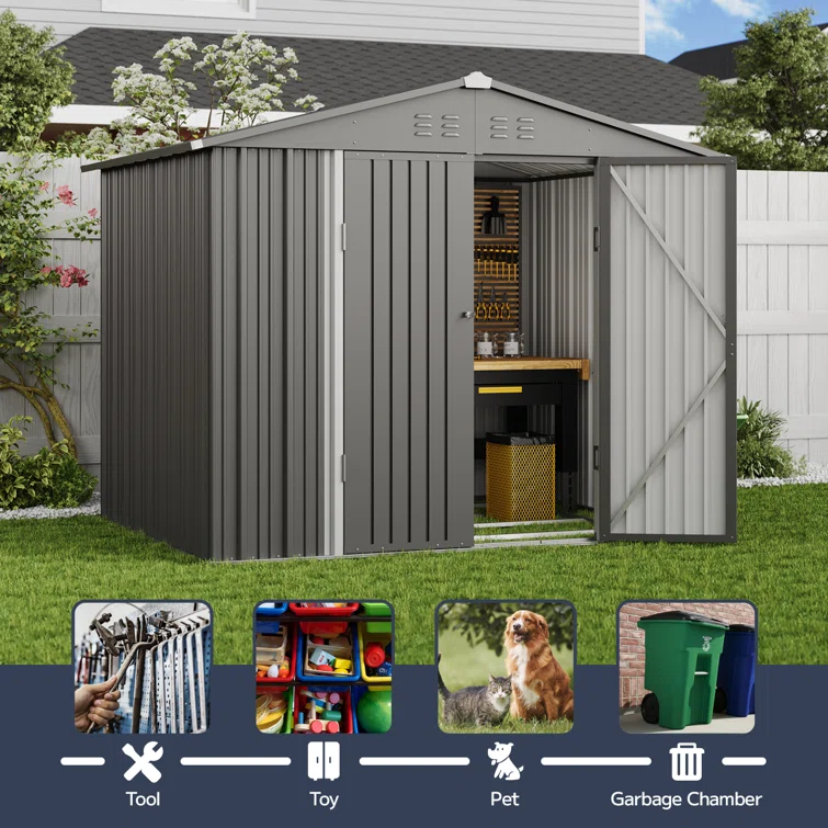 8 ft. W x 6 ft. D Outdoor Storage Shed