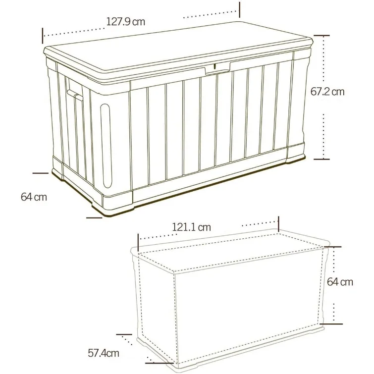Lifetime 50.3'' W 116 Gallons Water Resistant Polyethylene Plastic Lockable Deck Box in Brown