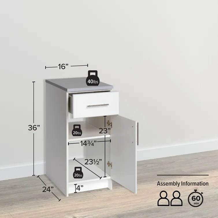 Single Storage Cabinet ( 36'' H x 16'' W x 24'' D)