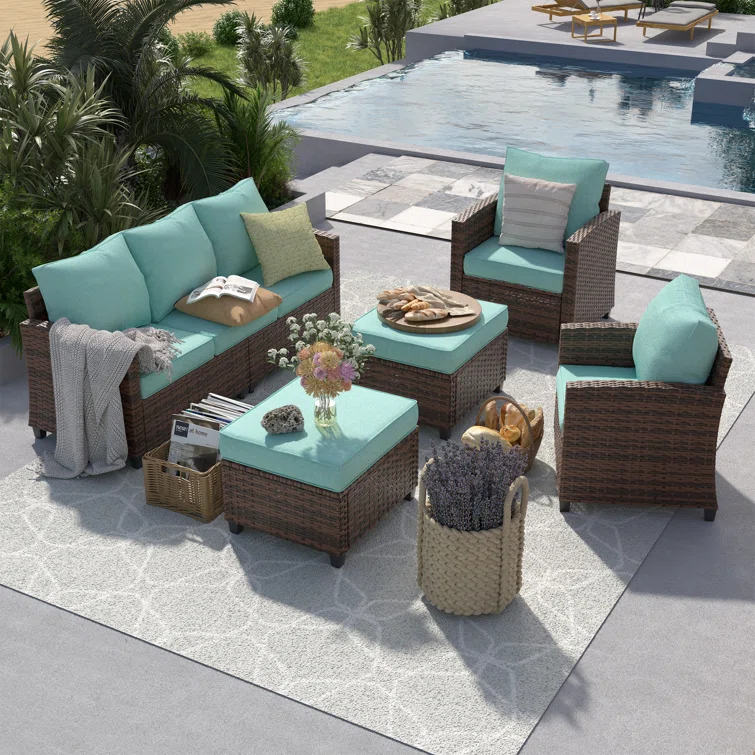 Mashawna 5 - Person Outdoor Seating Group with Cushions
